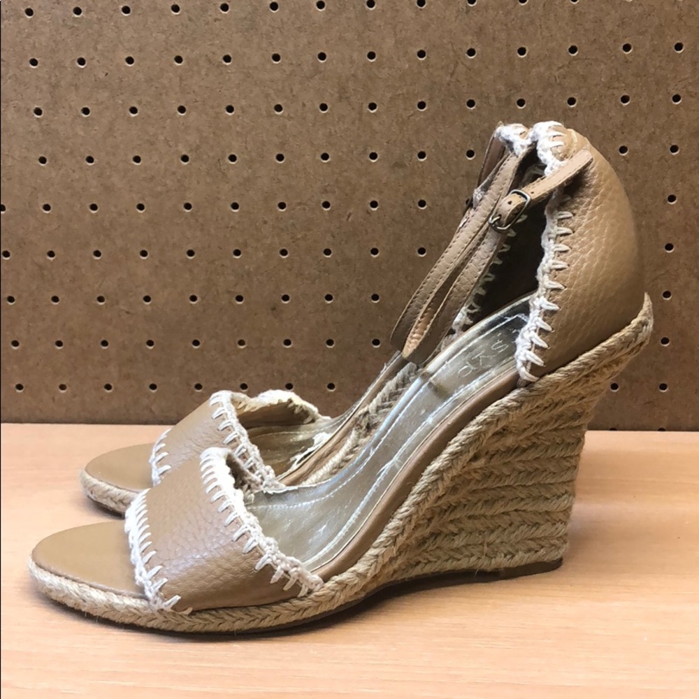 RSVP Sandal Tan Leather Wedges size 10 women’s